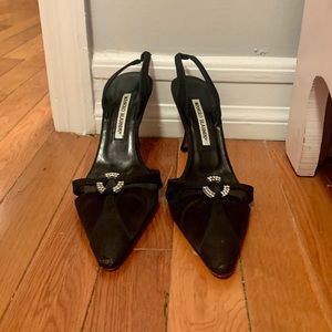 Manolo Blahnik. Size 37.5. Black